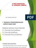 SEJARAH PRA-KODIFIKASI (MASA NABI, SAHABAT,