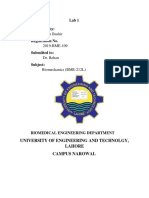 2019 Bme 109 Biomechanics Lab 1