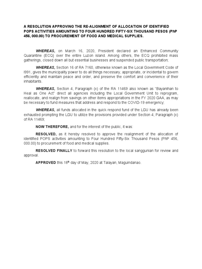 Adac Resolution Approving The Re | PDF