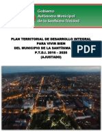 Plan Territorial de Desarrollo Integral Ajustado P.T.D.I. 2016 2020