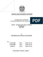 IP Project On Hotel Management