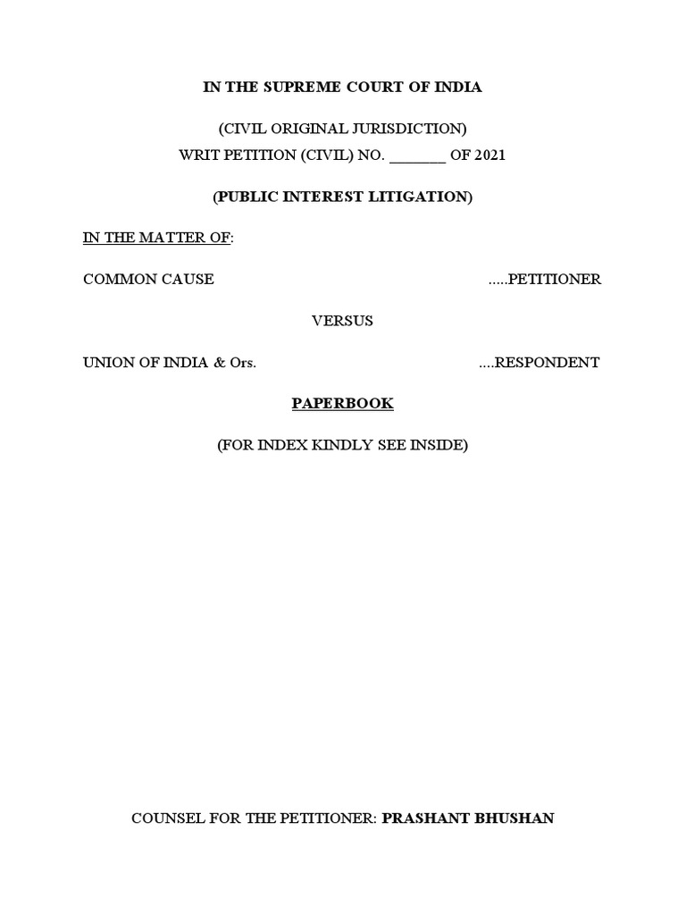 PIL Against Misuse of Public Funds in Ads | PDF | Supreme Court Of ...