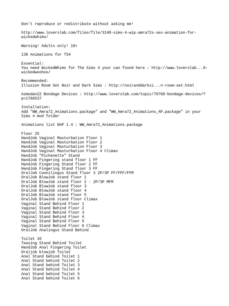 WW - Amra72 - Don't Reproduce or Redistribute Without Asking Me | PDF ...