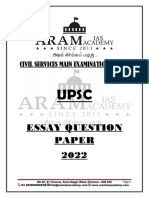 Upsc 2022 - Essay Questions Paper