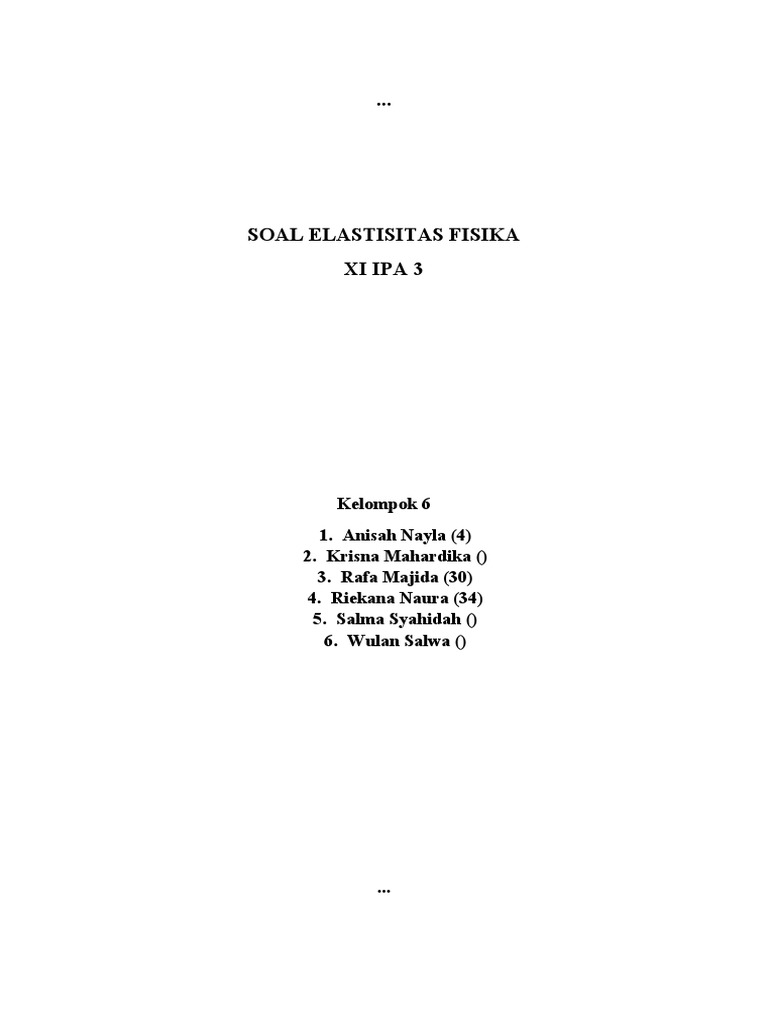 Soal Fisika Elastisitas | PDF