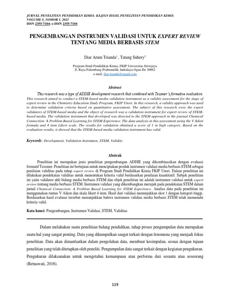 Instrumen Validasi untuk Expert Review STEM | PDF