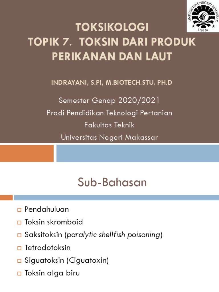 Toksin Laut dan Keracunan Ikan | PDF