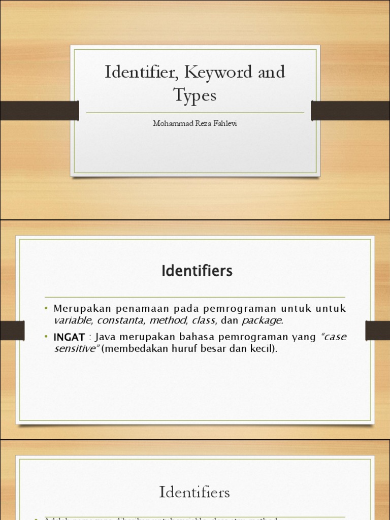 Identifier, Keyword and Types 1 | PDF