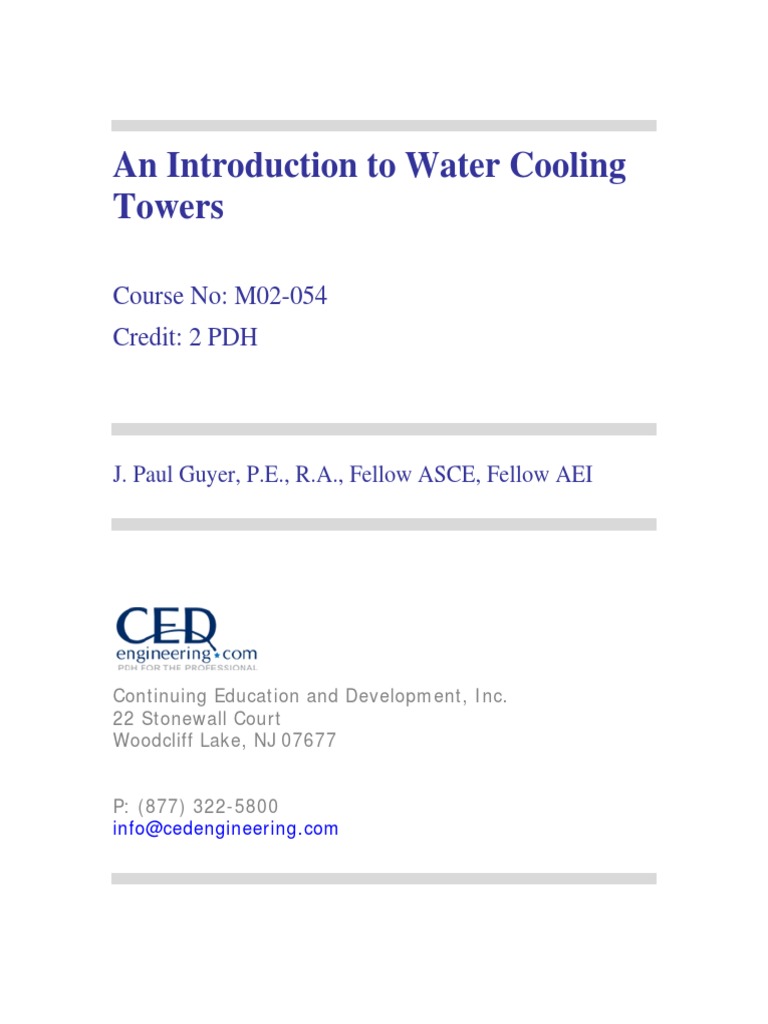 An Introduction To Water Cooling Towers R1 | PDF | Heat Exchanger ...