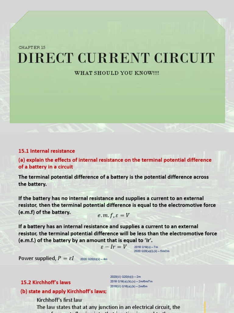 15 direct current circuits pdf