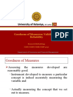 Goodness of Measures - Validity, Realibility