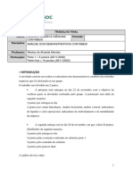 Curso: Administração E Ciências Período: Disciplina: Análise Dos Demonstrativos Contábeis