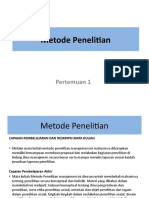 Metode Penelitian pertemuan 1 by Filda Siahaya ST., MM