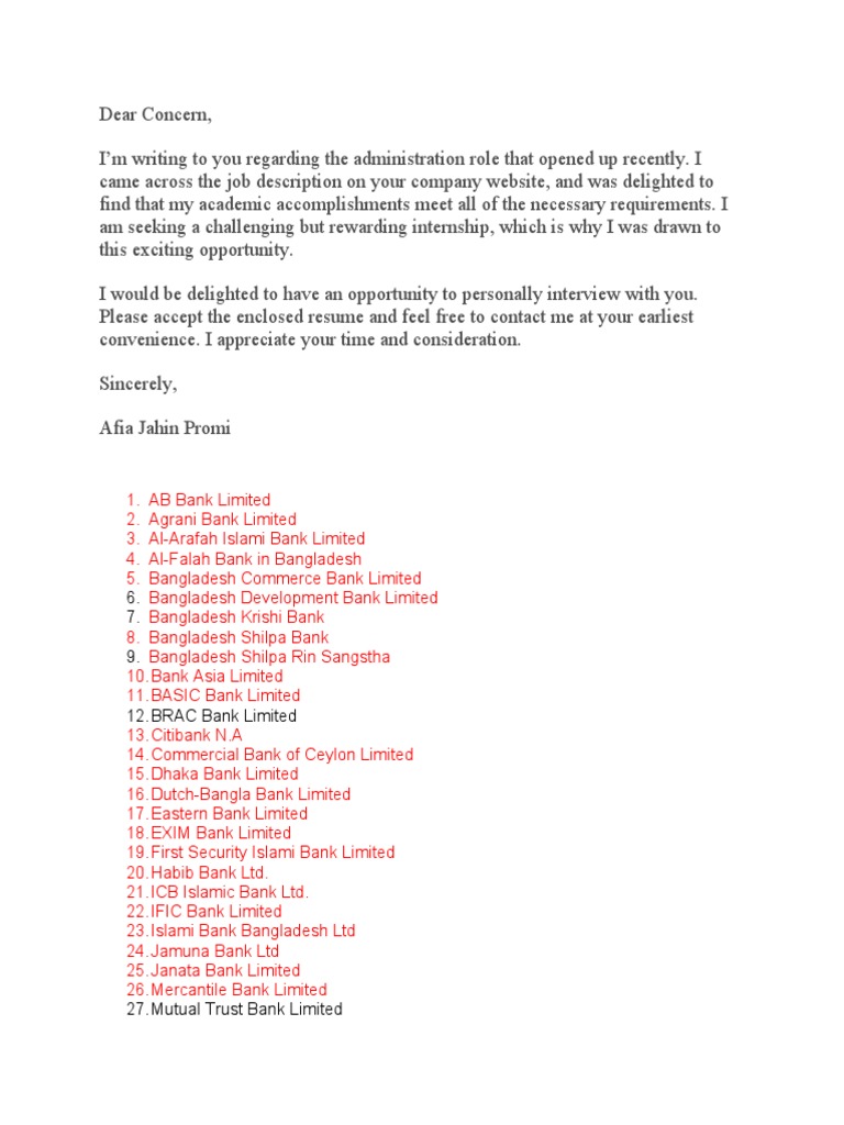 Cover Letter PDF Denmark Bangladesh