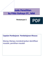 Metode Penelitian Pertemuan 4 by Filda Siahaya ST., MM