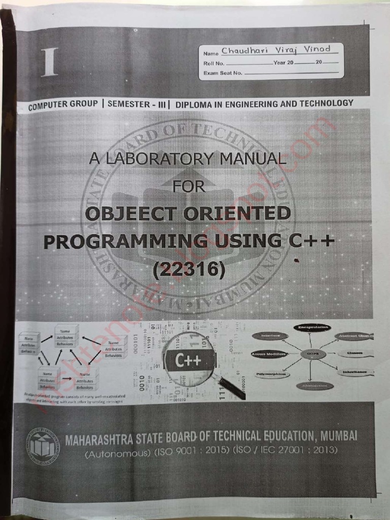 Object Oriented Programming C++ Solved Manual | PDF