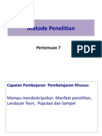 Metode Penelitian pertemuan 7 by Filda Siahaya ST., MM.