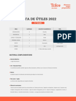 Lista de Útiles 2022 - 5.grado