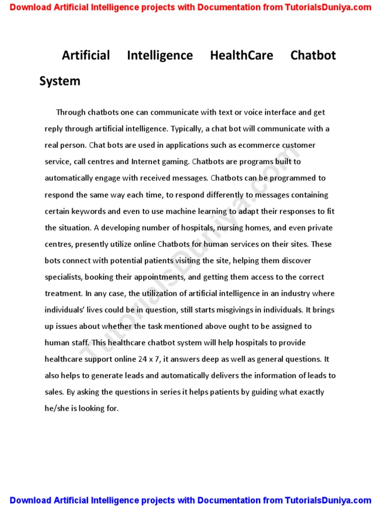 AI Healthcare Chatbot Project Overview | PDF | Computer Science | Software