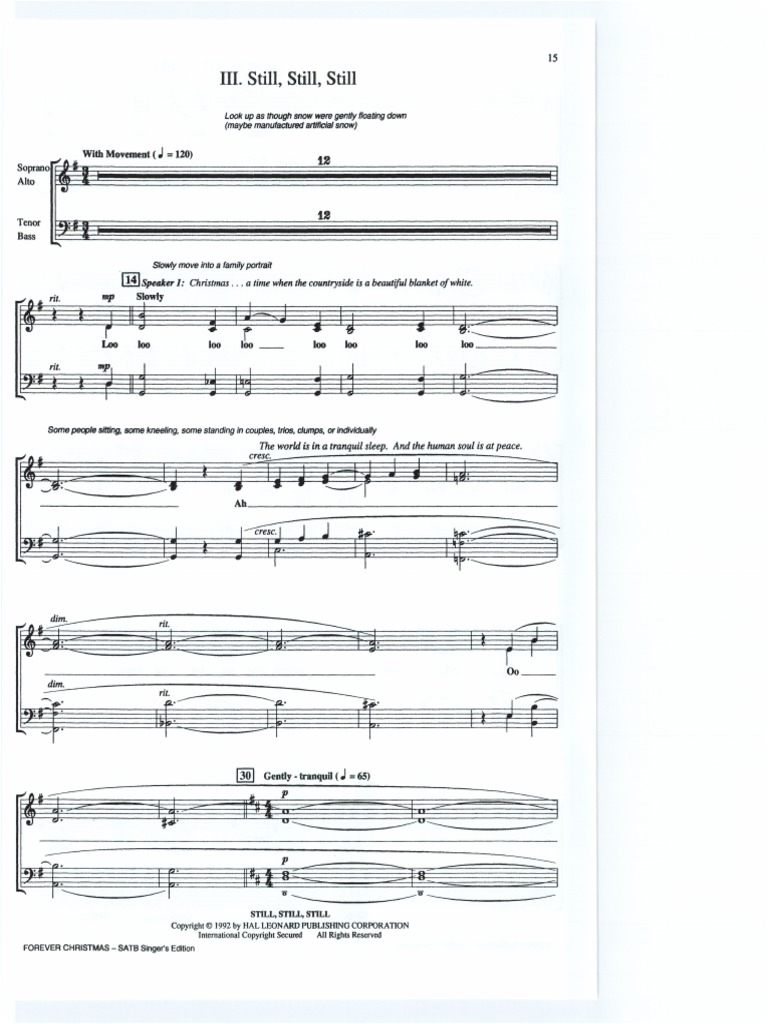 Still Still Still SATB PDF