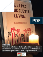 Garantías a la labor de las y los líderes sociales y defensores de derechos humanos en Antioquia durante el gobierno de Iván Duque Márquez.