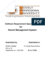 For Alumni Management System: Software Requirement Specification