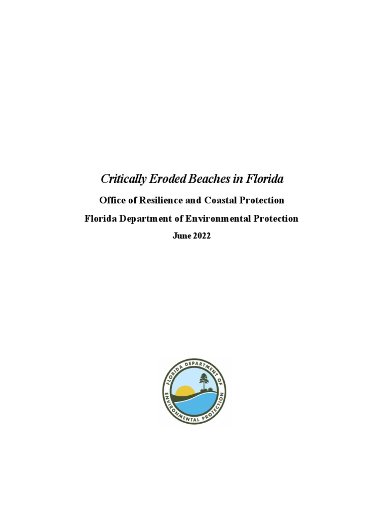 FDEP Critically Eroded Beaches | PDF | Beach | Erosion