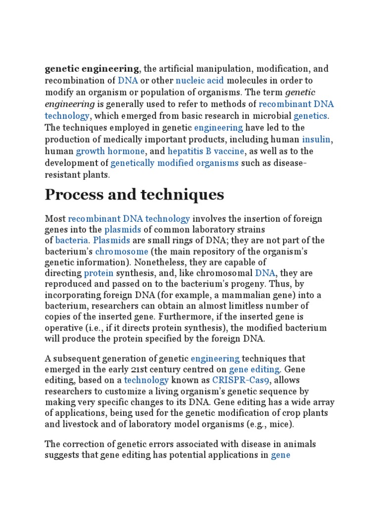Genetic Engineering | PDF | Genetic Engineering | Genetics