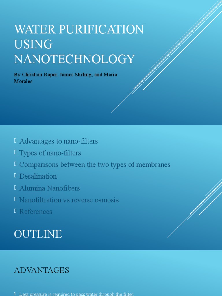 Water Purification Using Nanotechnology PDF Membrane Carbon Nanotube