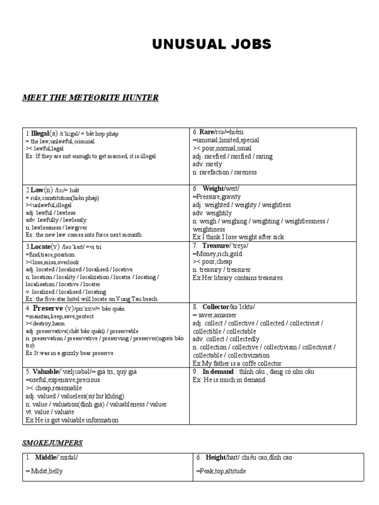 Unusual Jobs | PDF