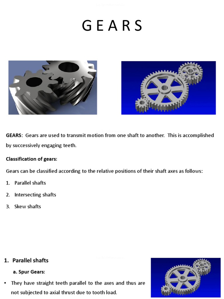 Gears PDF Gear Kinematics