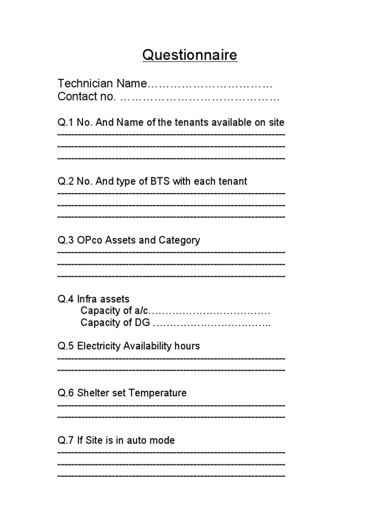 Questionnaire | PDF