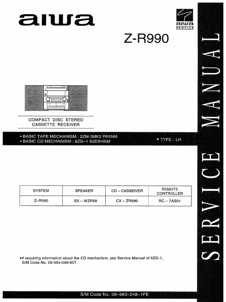 Aiwa z-r990 cx-zr990 sx-wzr99 SM | PDF