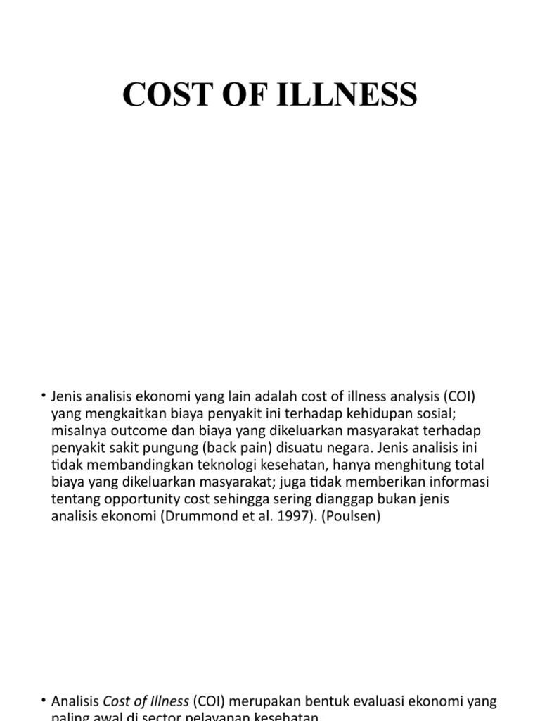 Cost of Illness | PDF