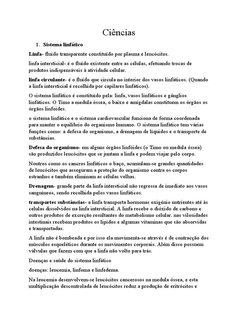 Sistema Linfático Pdf Sistema Linfático Linfa