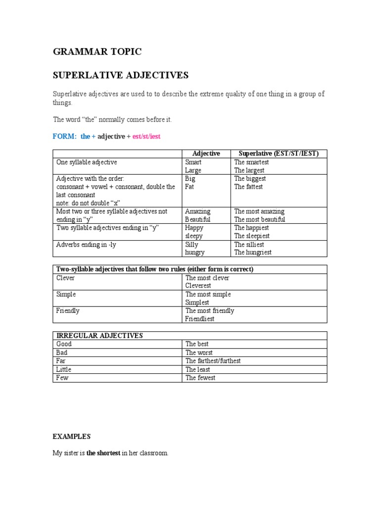 Grammar Superlatives | PDF | Adjective | Dubai