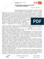 Autorizacion para Debito Automático en Cuenta Cuota Social / Servicios