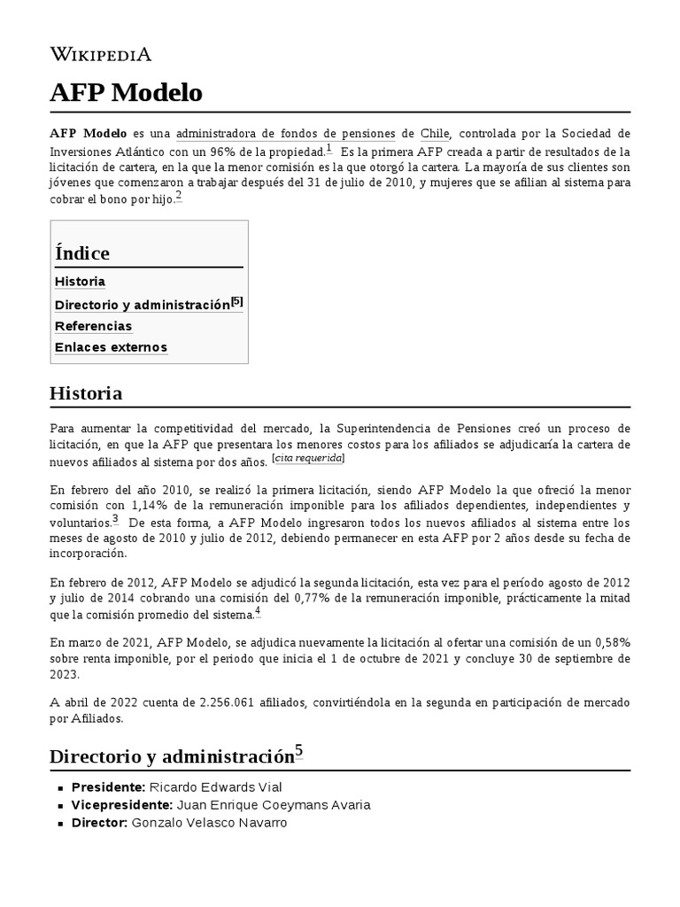 AFP Modelo PDF Economias