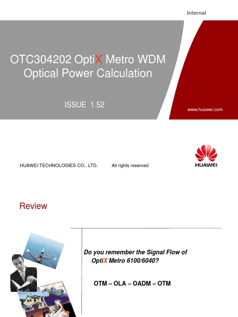 OptiX Metro WDM Optical Power Calculation PDF Wavelength Division Multiplexing Fiber Optic