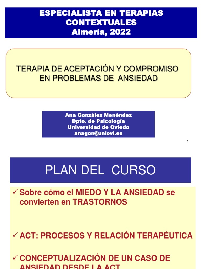 Terapia ACT para Ansiedad | PDF | Ansiedad | Las emociones