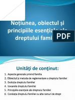 Noțiunea, Obiectul Și Principiile Esențiale Ale Dreptului Familiei