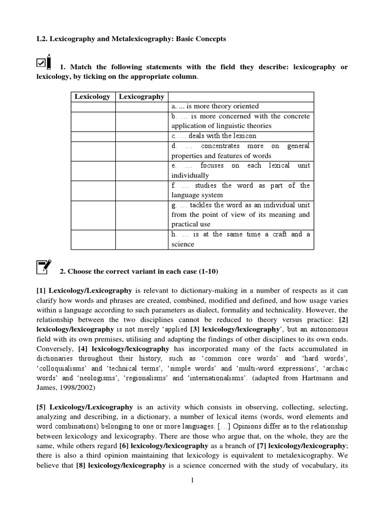 Understanding the Relationship Between Lexicography, Lexicology, and