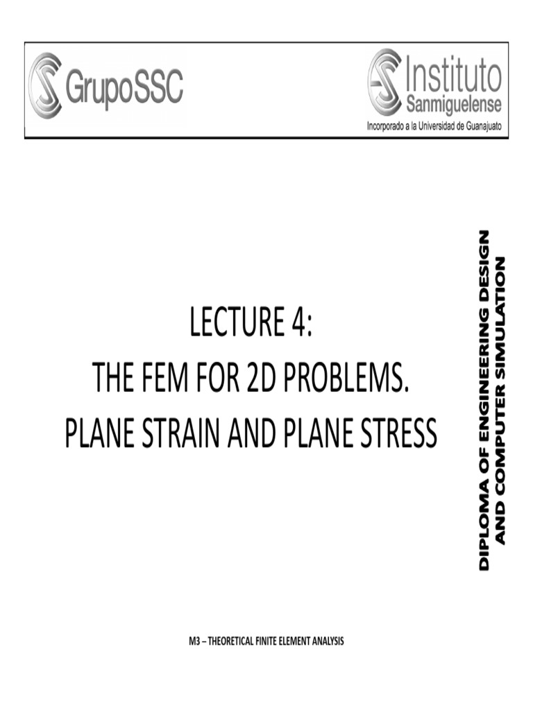 Plane Stress and Strain in FEM Analysis | PDF | Stress (Mechanics ...