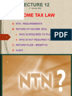 Income Tax Law Lecture on NTN, ROI Filing, and Audit Benefits