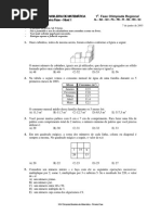 XXV Olimpíada Brasileira de Matemática Primeira Fase - Nível 1 1 - Fase Olimpíada Regional