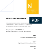 Influencia Del Modelo de Lote Económico de Compra en La Rentabilidad de La Empresa Negocios Dharma Eirl