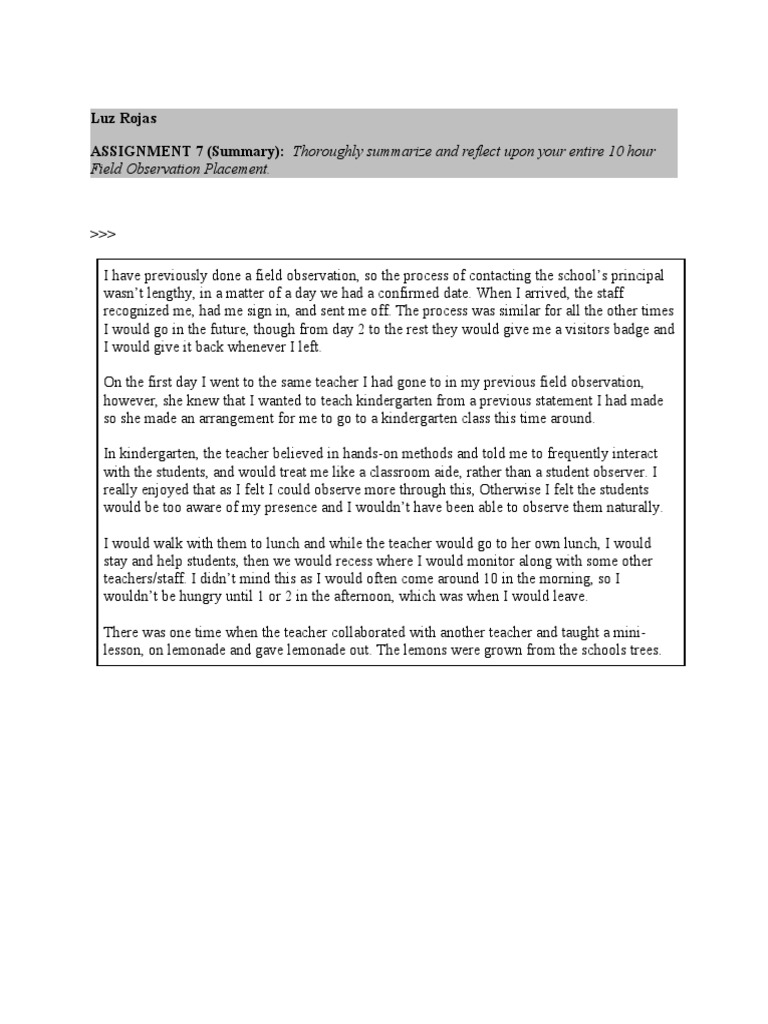 Assignment 7 Summary | PDF