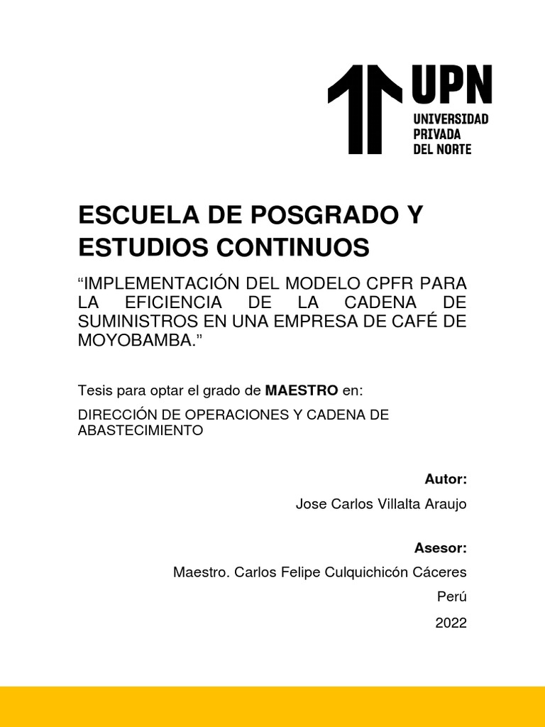 Implementación Del Modelo CPFR para La Eficiencia de La Cadena de ...