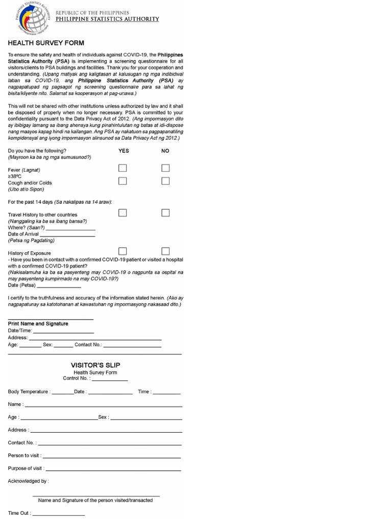 Health Declaration Form PDF