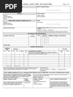 Bill of Lading Form